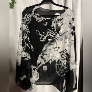 Elegant Black and White Women's Top